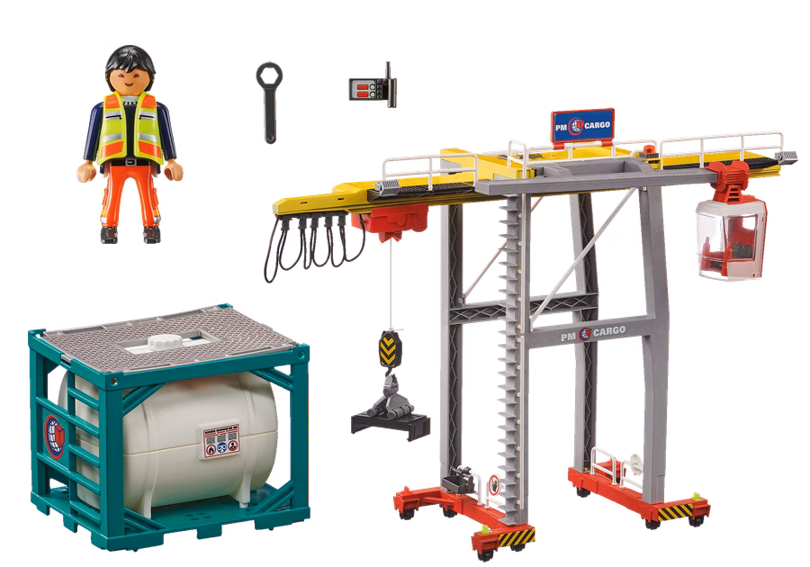Grue de chargement avec conteneur
