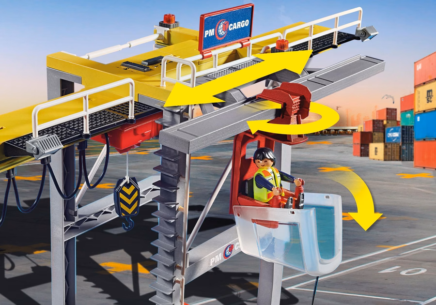 Grue de chargement avec conteneur