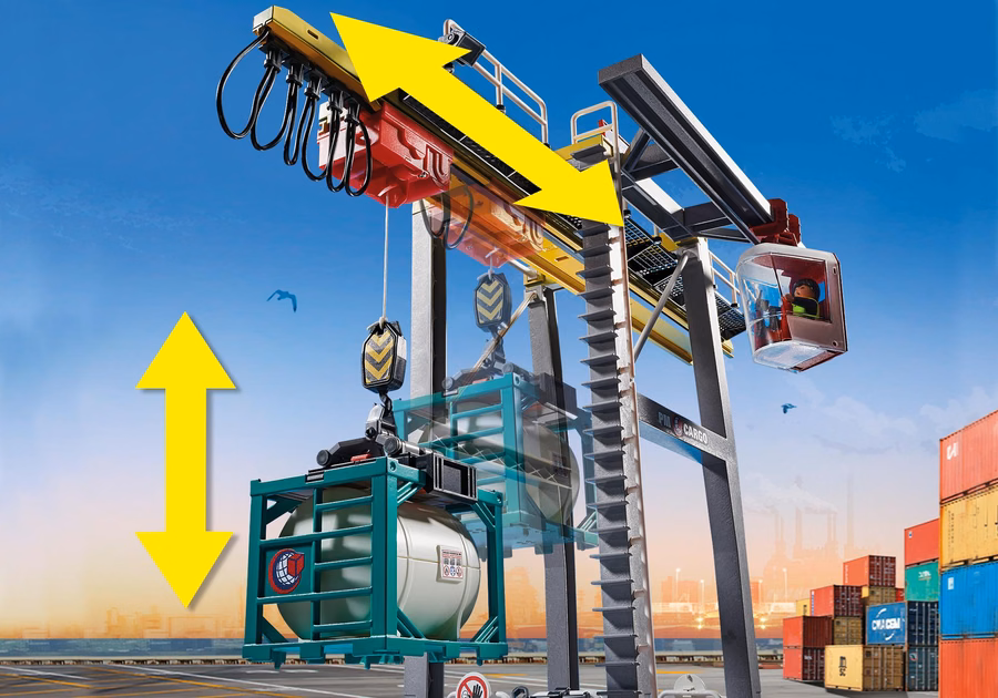 Grue de chargement avec conteneur