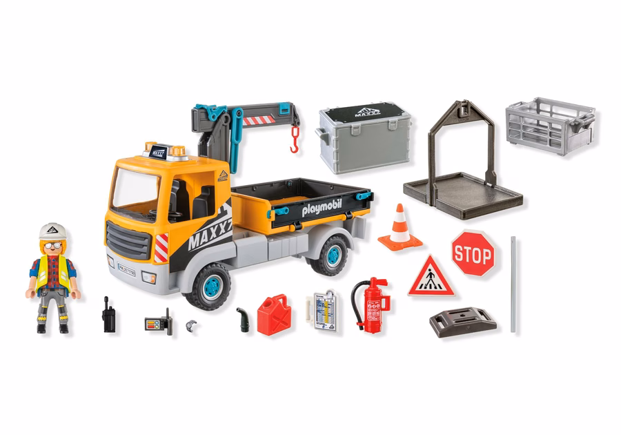 Camion de chantier avec grue