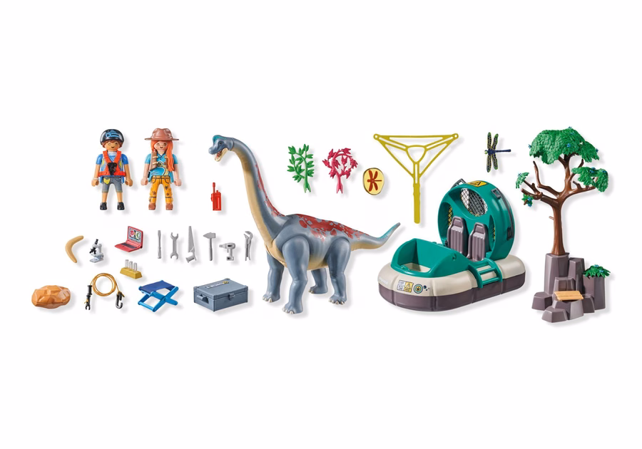 Brachiosaure avec aéroglisseur