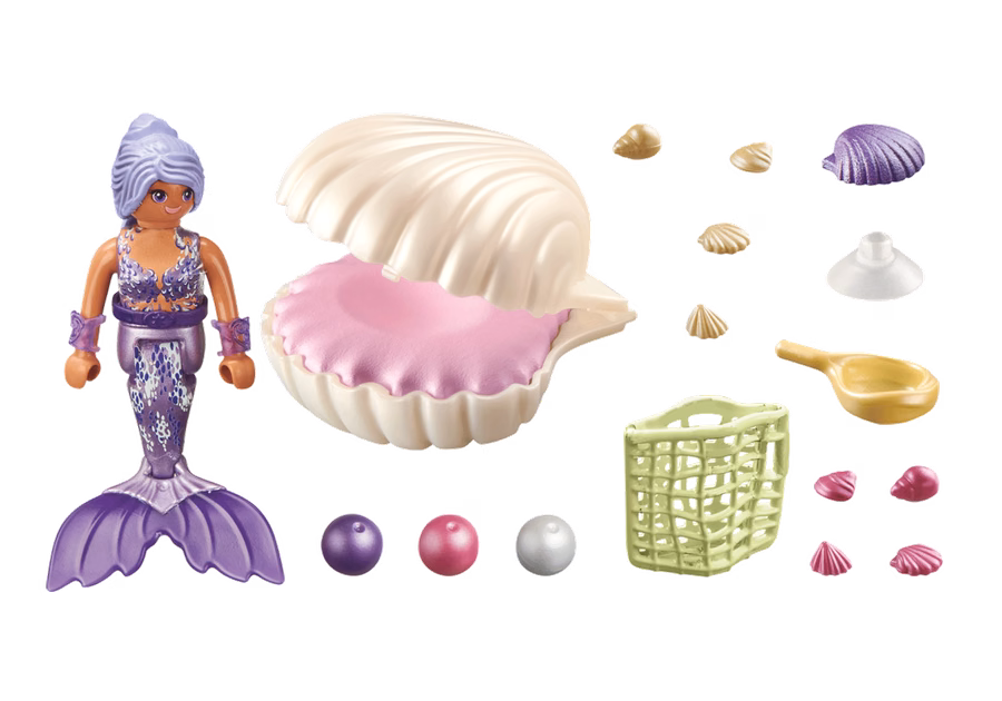 Sirène avec coquillage nacré