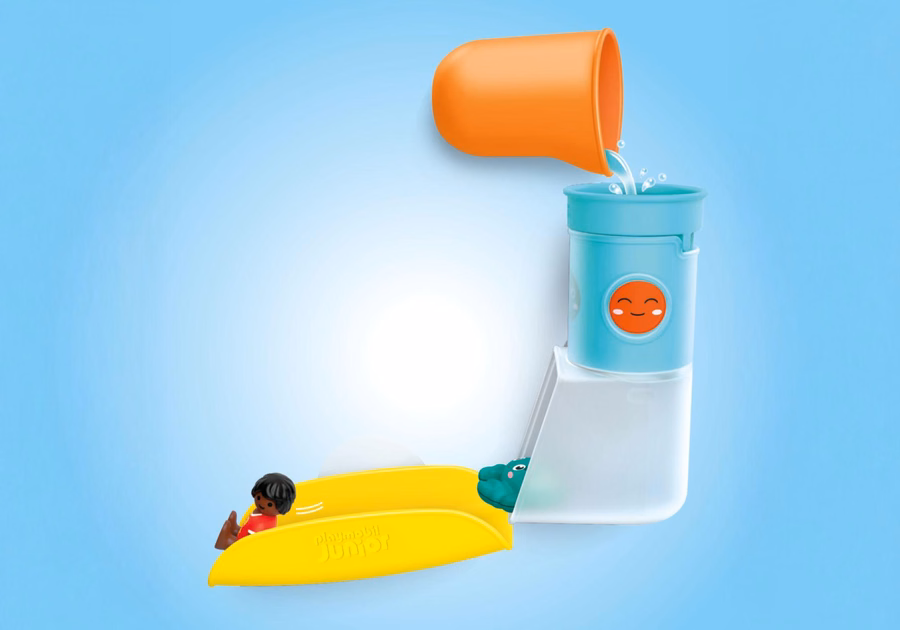JUNIOR AQUA : Réservoir d'eau avec toboggan pour jouer et verser l'eau