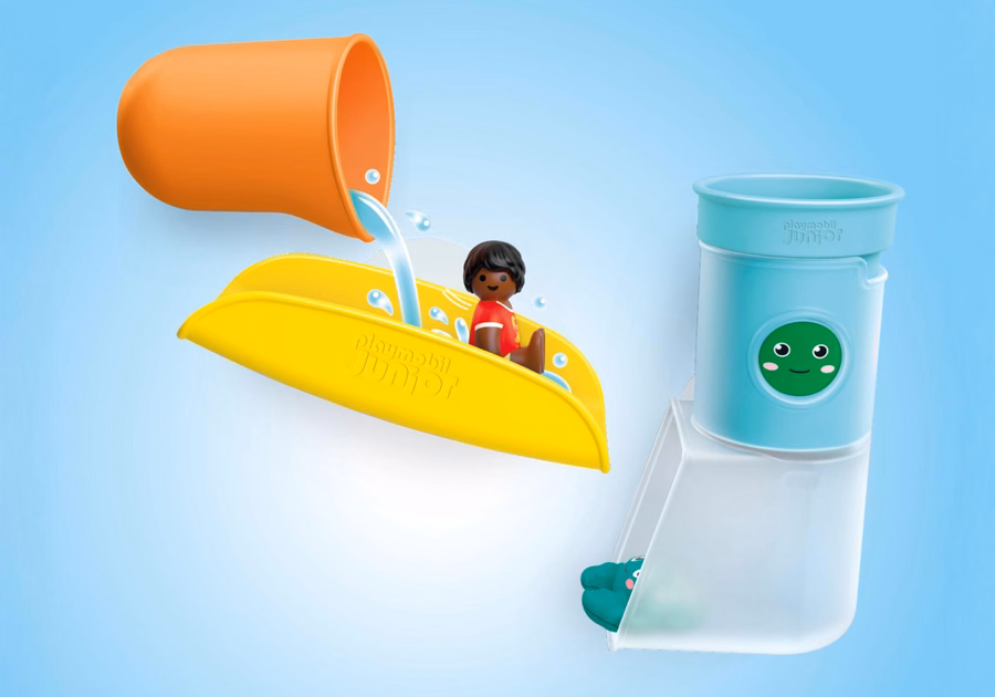 JUNIOR AQUA : Réservoir d'eau avec toboggan pour jouer et verser l'eau