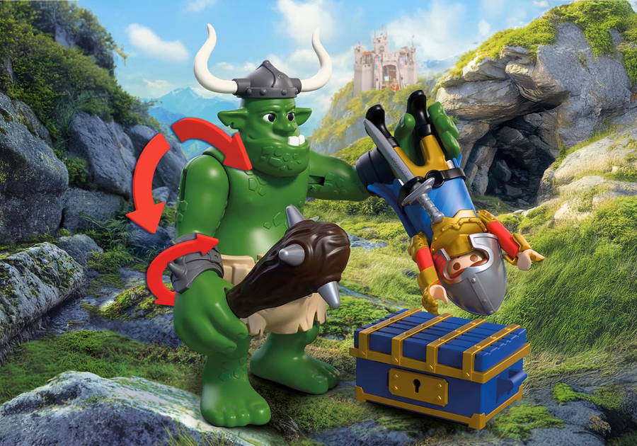 Troll avec trésor de chevalier lion