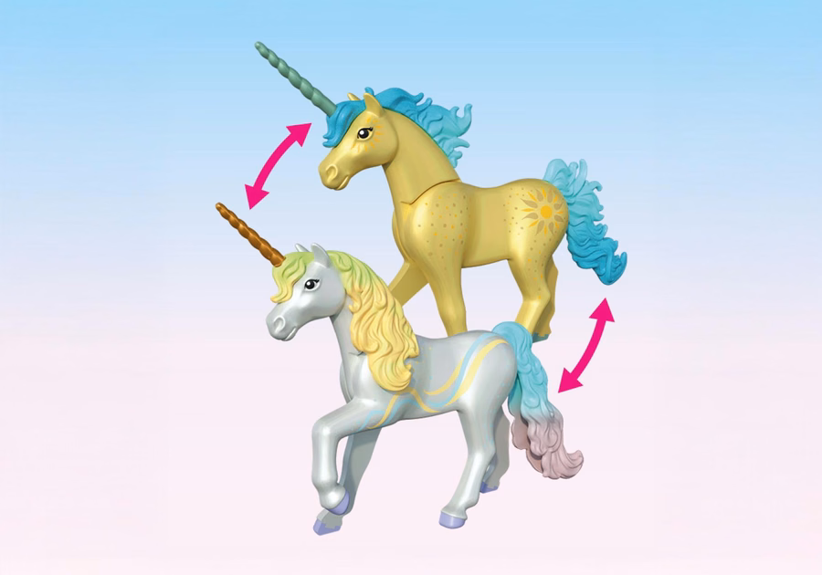 Licorne de collection : Fleur arc-en-ciel avec fée