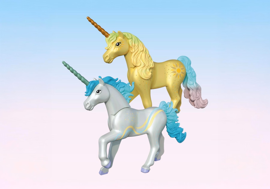 Licorne de collection : Fleur arc-en-ciel avec fée