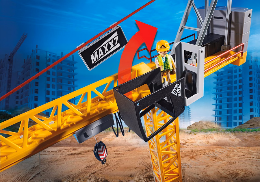 Grue RC avec section de bâtiment