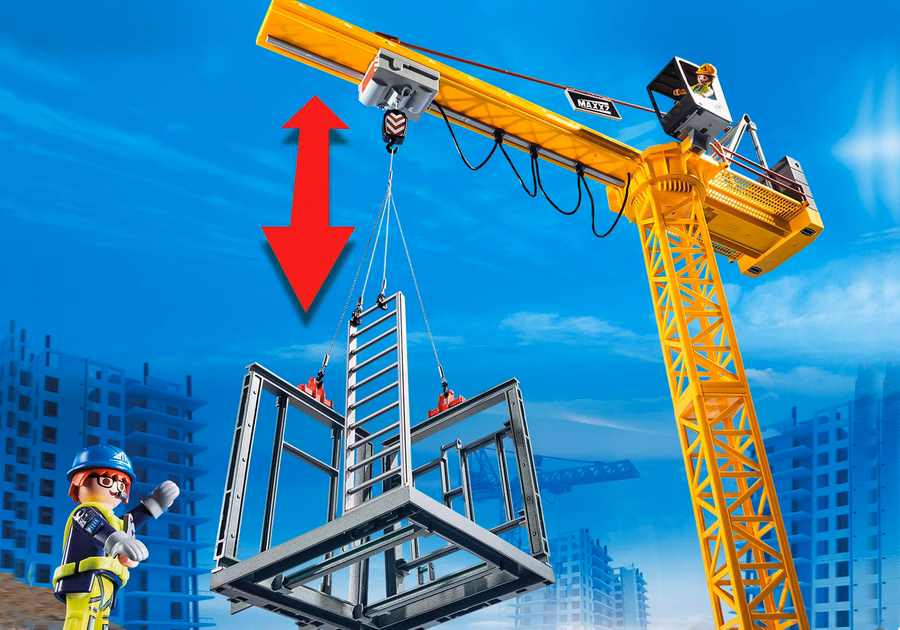 Grue RC avec section de bâtiment