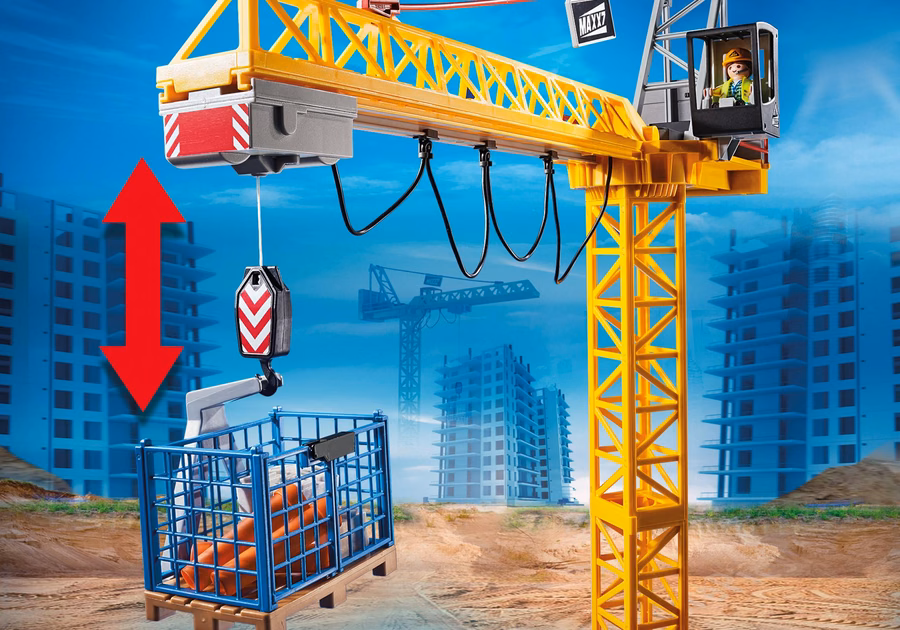 Grue RC avec section de bâtiment