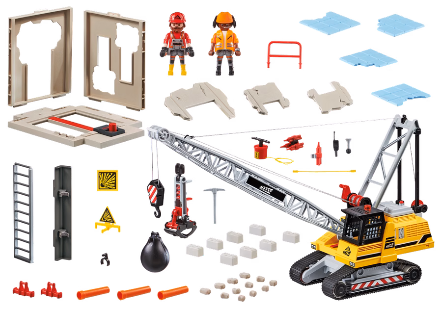 Excavatrice à câble avec section de bâtiment