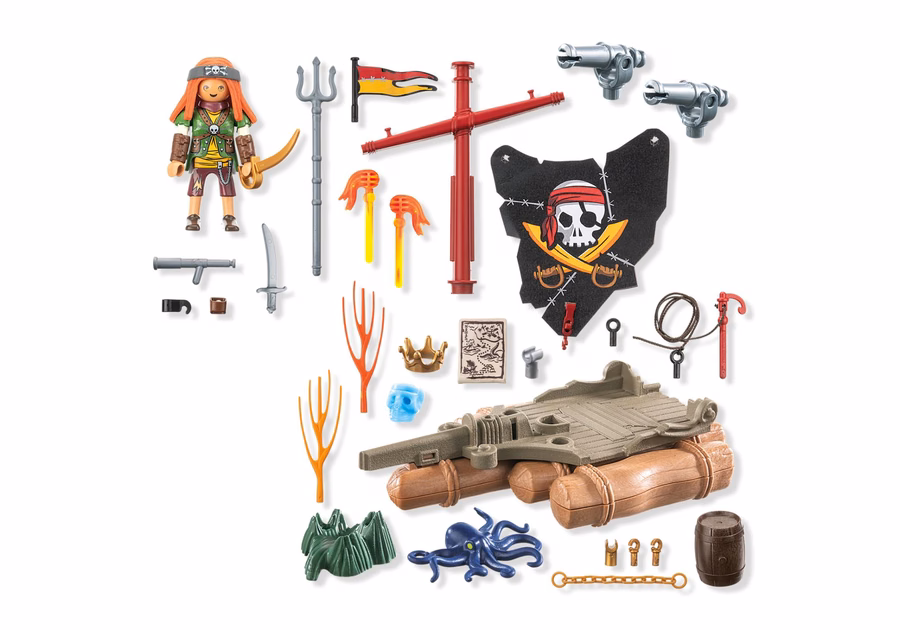 Radeau pirate avec trésor