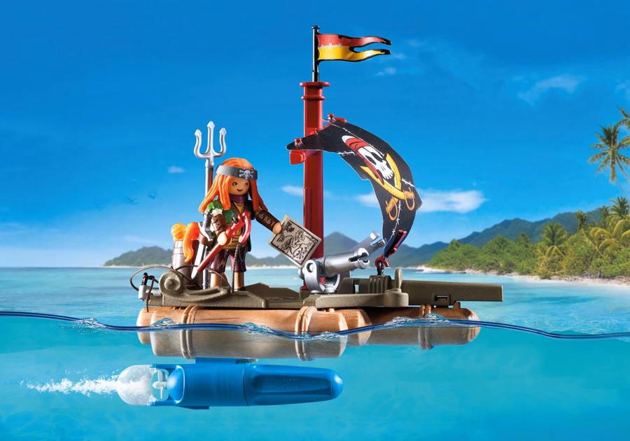 Radeau pirate avec trésor