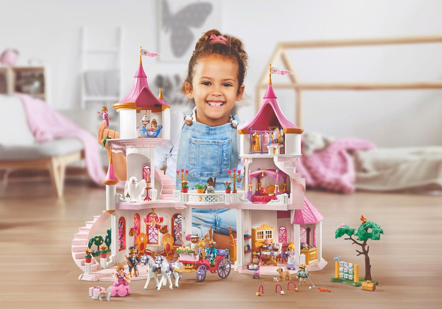 Château de princesse XL avec couple royal