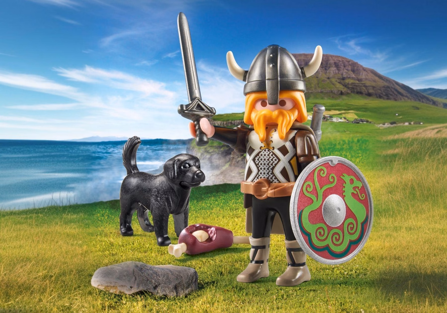 Viking avec chien de garde